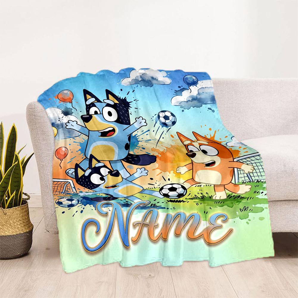 Soccer Fun Customize Text Blanket Multi-purpose Customizable Blanket Ultra-Soft Perfect for Chair Nap Home Decor Living Room Ideal for All Seasons