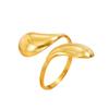 Stainless Steel Geometric Water Drop Ring - Simple, Fashionable Open Design with Light Metallic Finish.