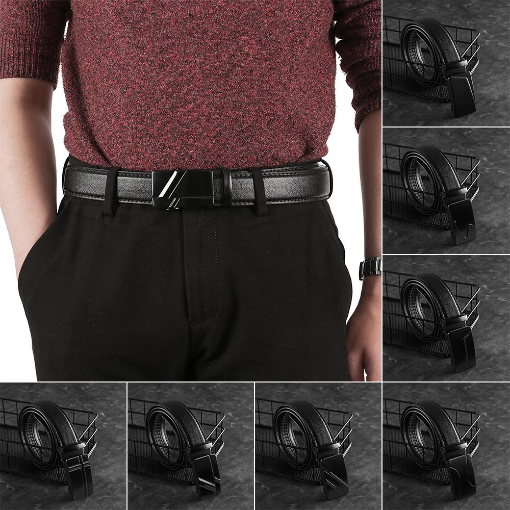 Fashion Waistband High-Quality PU Leather Belt Male Strap Ratchet Automatic Buckle Belts
