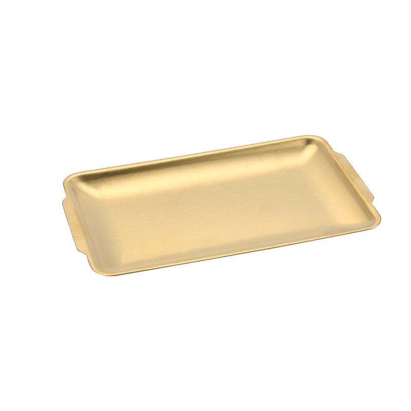 Gold Rectangular 304 Stainless Steel Plate - Thick Tray for Crafts, BBQ, Western Food, and Snacks