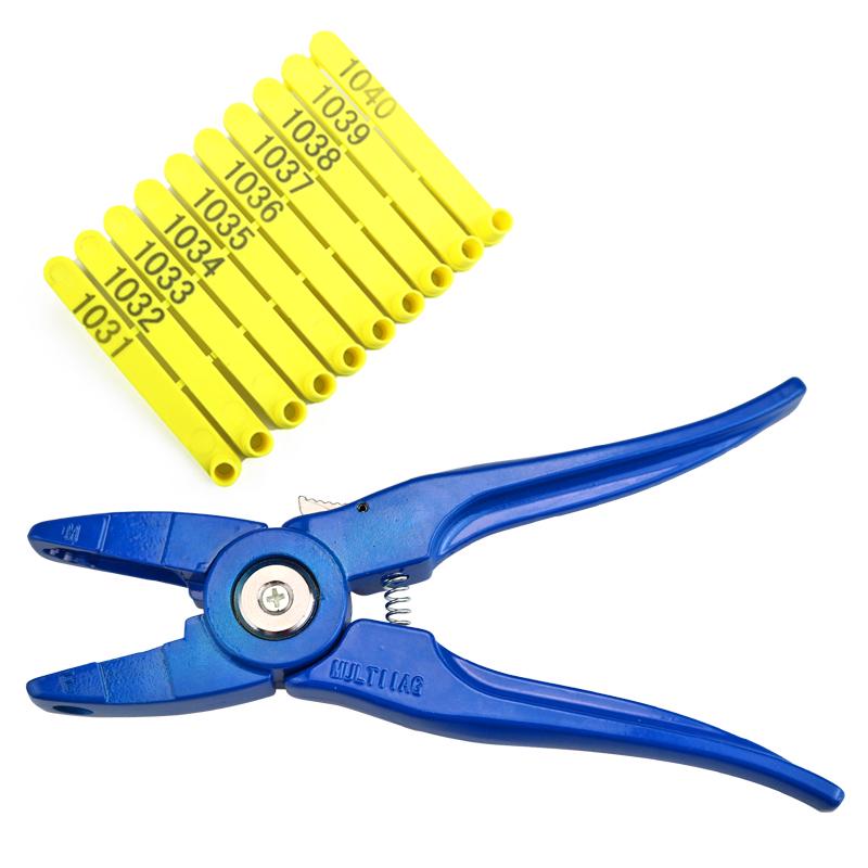 100Pcs Livestock Goat Ear Tag Pliers 001-500 Numbers Ear Laser Typing Plastic Head Earrings For Farm Animals Idetification Card
