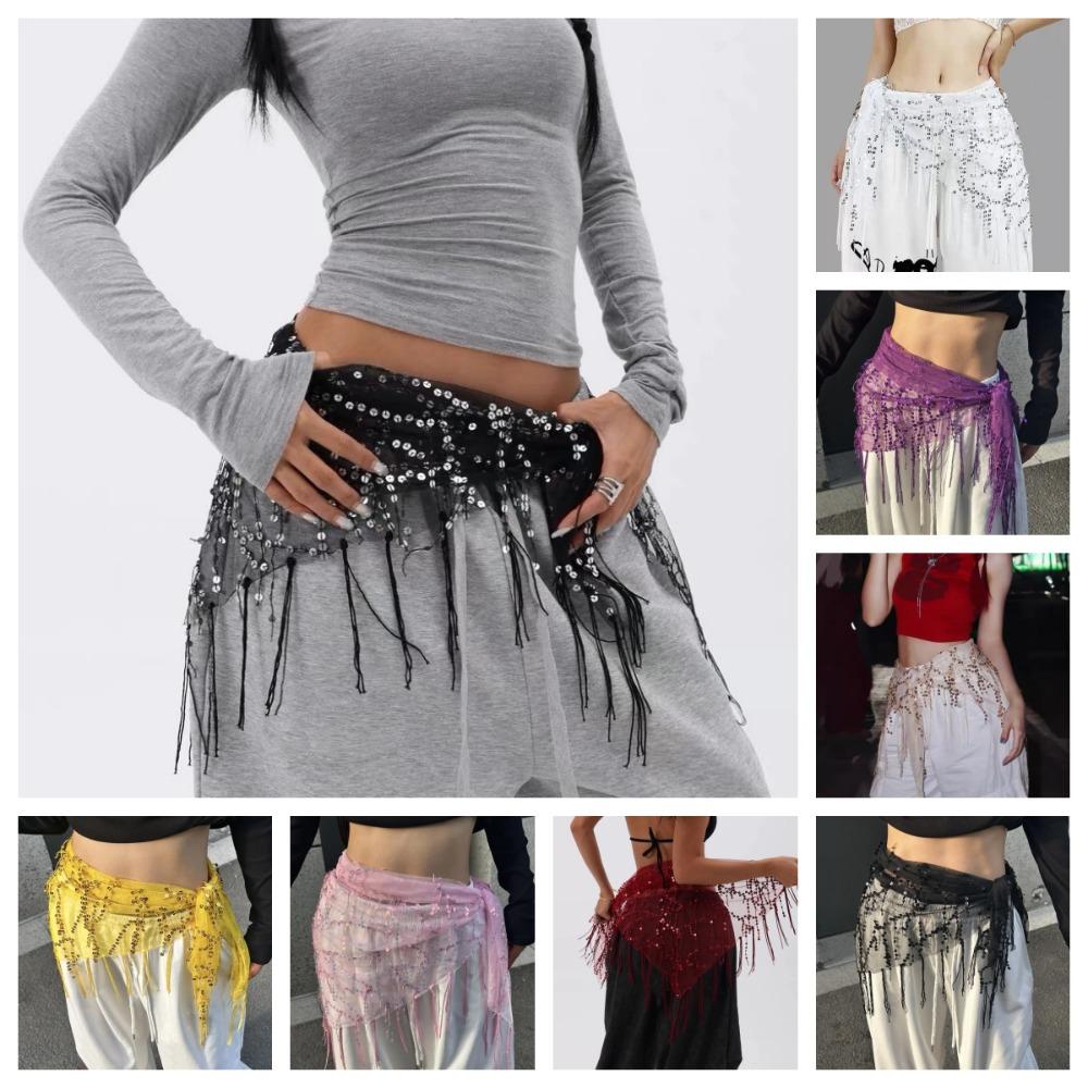 Jeans Decor Tassels Belt Hip-hop Sequin Waistband Jazz Dance Hip Scarf Waist Accessories