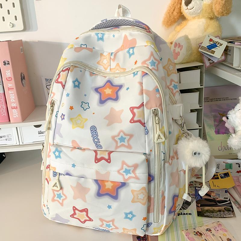 Schoolbag Children Elementary School Girls High Value Ins Large Capacity High School Printed Backpack