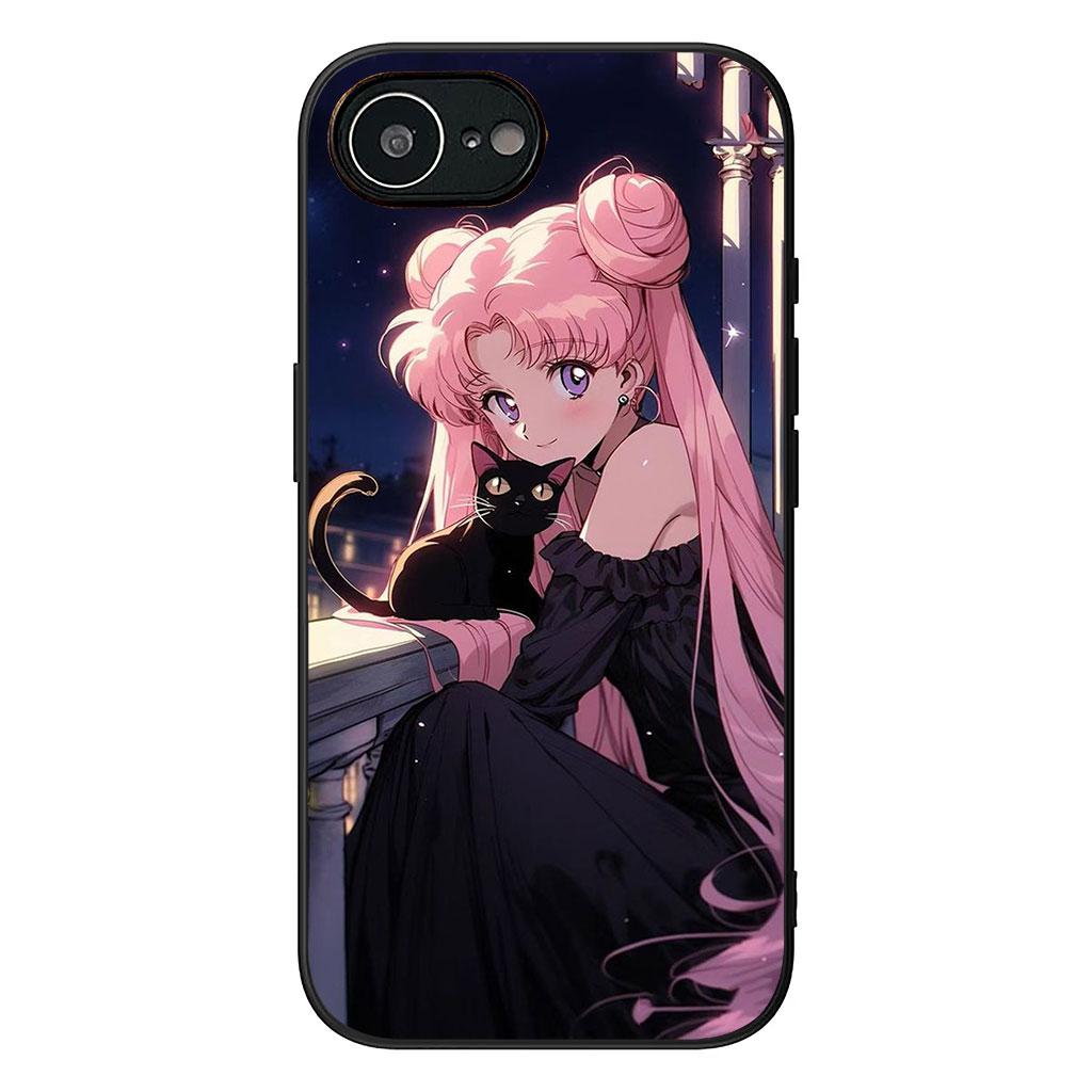 Anime S-Sailors Cartoon Moons Handyhülle für Samsung Galaxy A36 A17 A26 A07 A35 A54 A53 A13 A33 A34 S8 S9 S20 S21 FE S10 Plus
