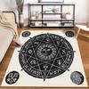 Mystical Sun and Symbols Design Rug Non-slip rug suitable for living room and bedroom sofas