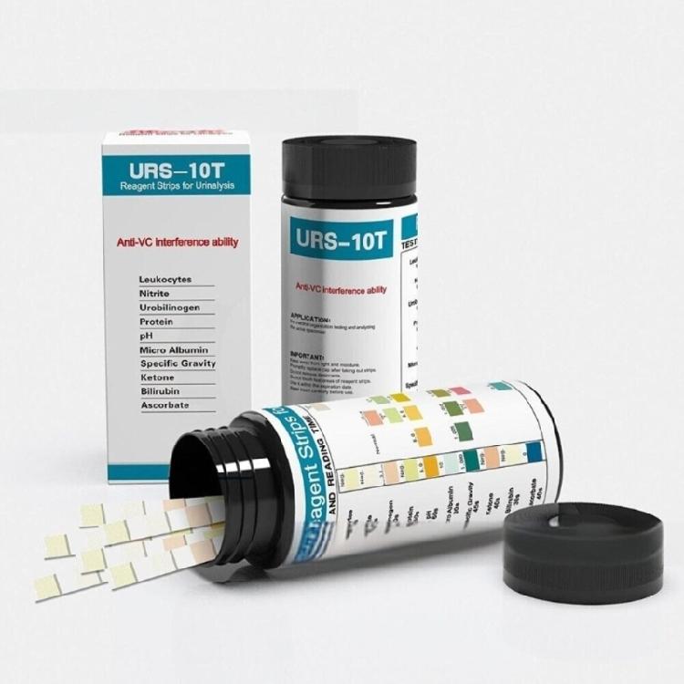 100pcs Urine Test Strips 10 Parameters URS Test Strips for Leukocytes Nitrite Urobilinogen 10-in-1 Urine Testing Strips