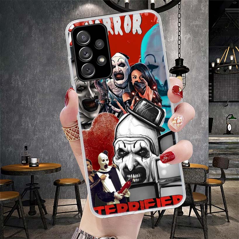 

Horror Movie Terrifier Soft Phone Case For Samsung Galaxy A12 A22 A32 A52 A72 A02S A51 A50S A71 A70 A31 A20S Note 20 Ultra S10 A Samsung A72