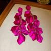 Red Earrings Popular Performance Earrings Light Luxury High Sense Exaggerated Petal Fringed Earrings Female