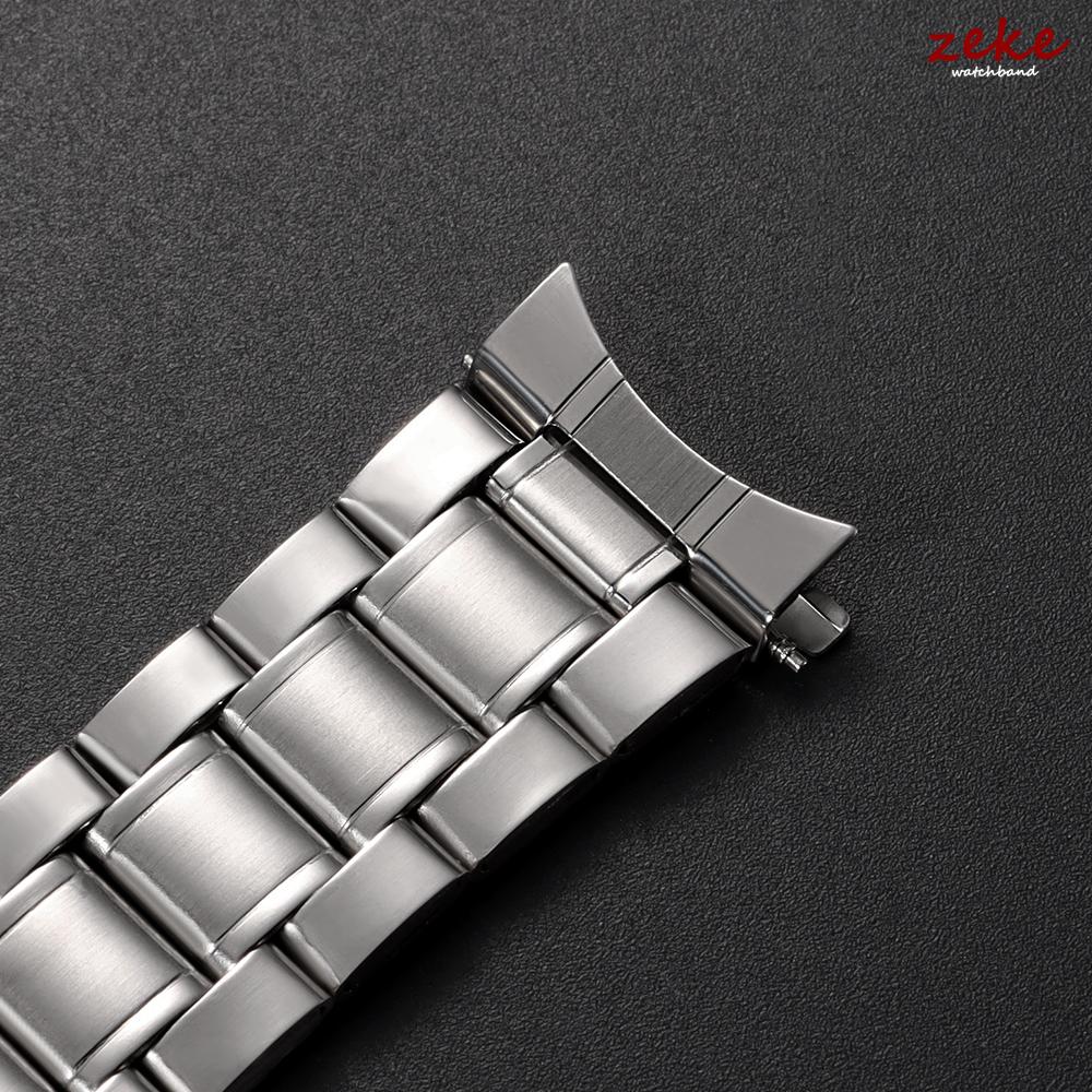 Arc End Stainless Steel Watch Band Universal Strap Folding Safety Buckle Metal Bracelet Straps 20mm 22mm Watch Belt Accessories