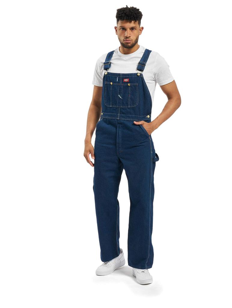 Dickies DB100 Duck 32W x Rinsed Indigo Blue Overalls, 30L,