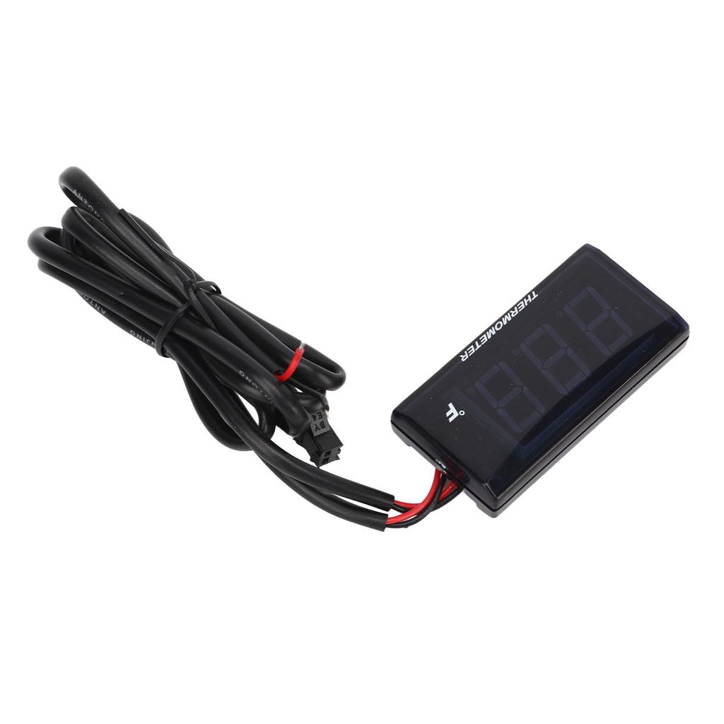 Water Temperature Gauge Fahrenheit Degree LCD Backlit Display Waterproof Water Temp Meter with 16mm Tee for Motorcycle