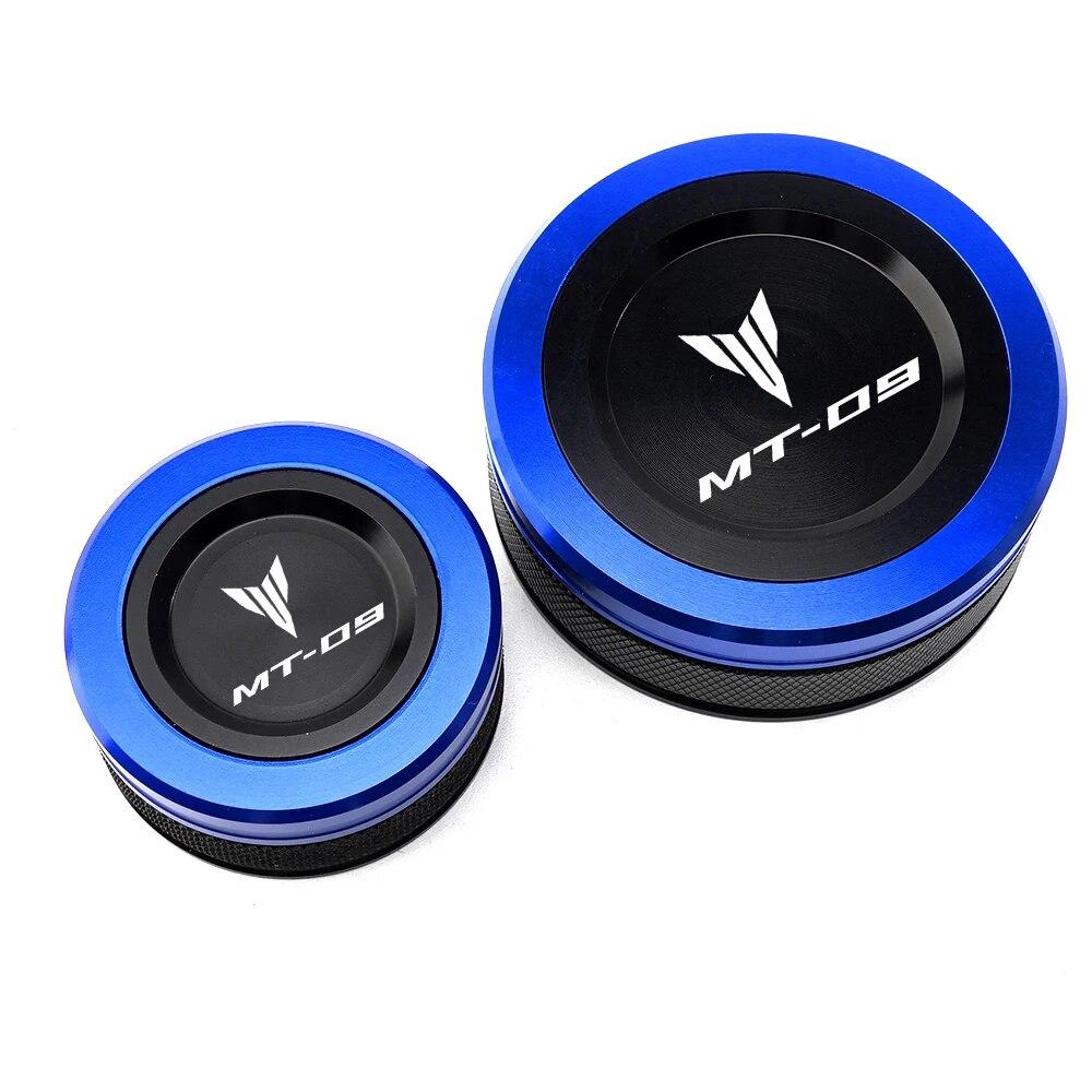 For Yamaha MT09 MT-09 SP TRACER 9/GT CNC Aluminum Front Rear Brake Fluid Reservoir Cap Cover With LOGO