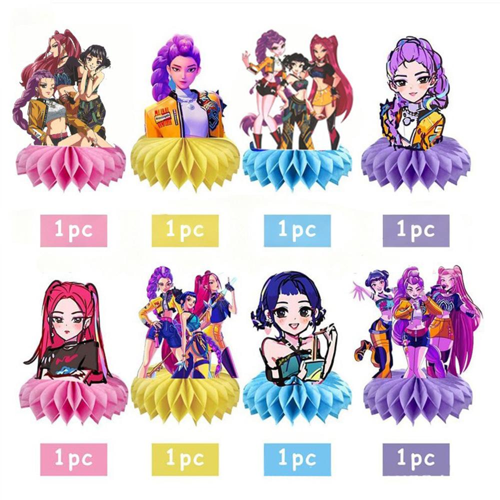 8 Pcs Demon Hunters Honeycomb Decor For Birthday Party