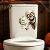 Humid Environment Bathroom Stickers Halloween Toilet Sticker, Ghost And Skeleton Print Decals, Waterproof PVC Easy Decals Peel Stick Spooky Stickers,