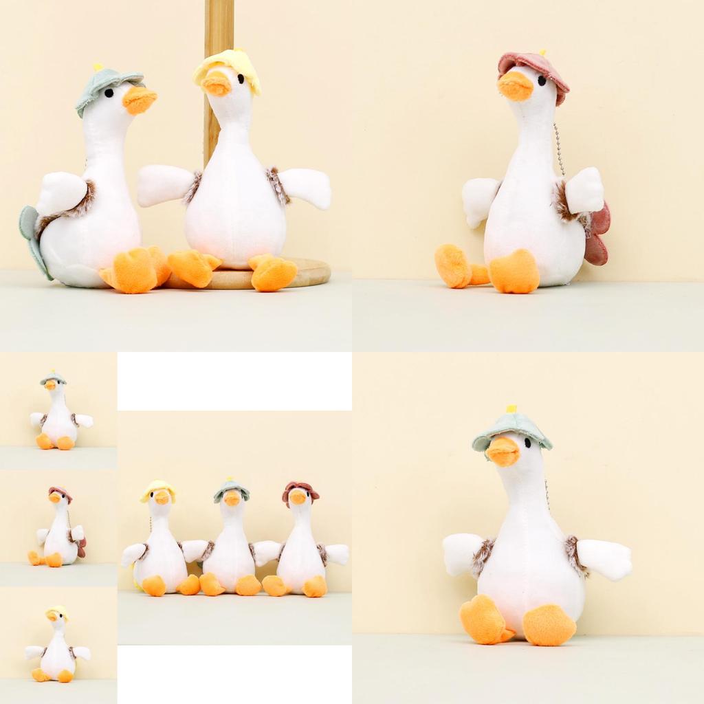Cute White Goose Plush Toy Keychain Cartoon Duck Doll Backpack Accessory