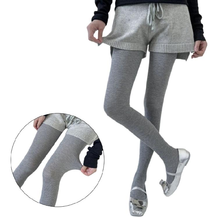 Women Vintage Shimmering Ribbed Striped Opaque Pantyhose 90s Winter Fall Basic Bottoming Tights Stockings Leggings