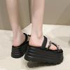 8CM Heels Chunky Slippers for Women Open Toe High Platform Crystal Sandals Woman New Summer Thick Bottom Beach Bead Flip Flops