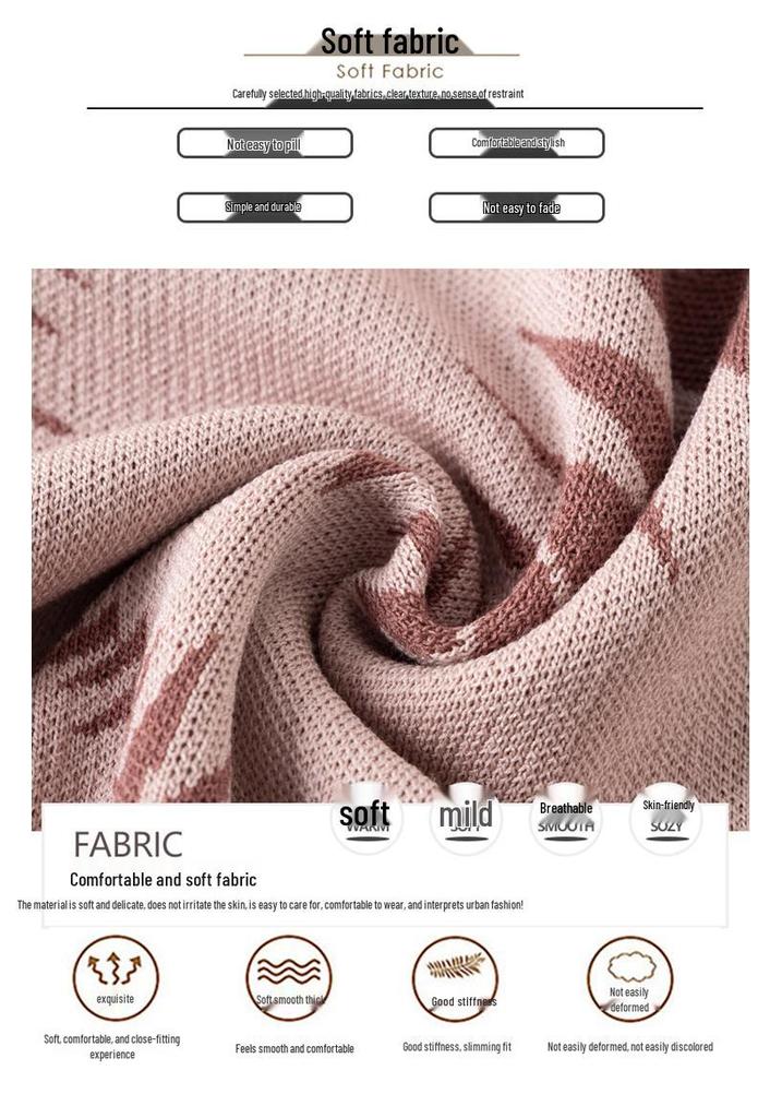 Elegant Knitwear Top & Slimming Wide-Leg Pants Set for Middle-Aged Women - Fashionable Spring & Autumn Apparel