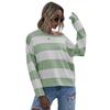 Women's Crew Neck Sweater, Striped, Long Sleeve