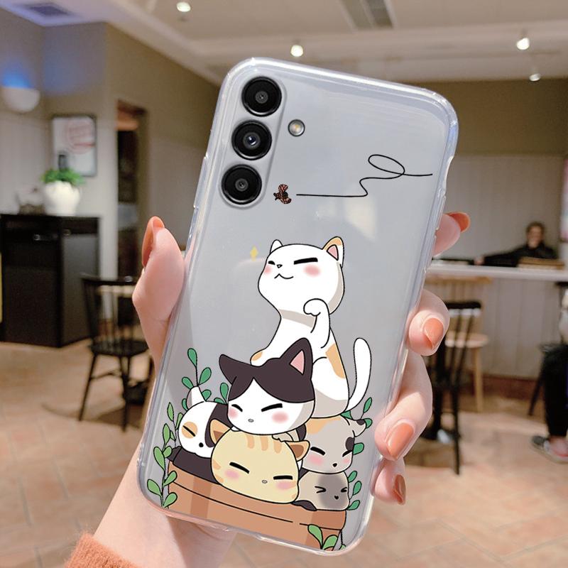 Clear Case For Samsung Galaxy A24 4G Shockproof Cover Cartoon Cute Soft Silicone Fundas For Galaxy A14 A54 A34 Transparent Coque