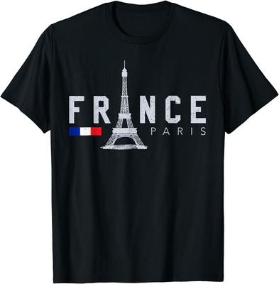 Tricou unisex Franța Paris Steagul francez Turnul Eiffel