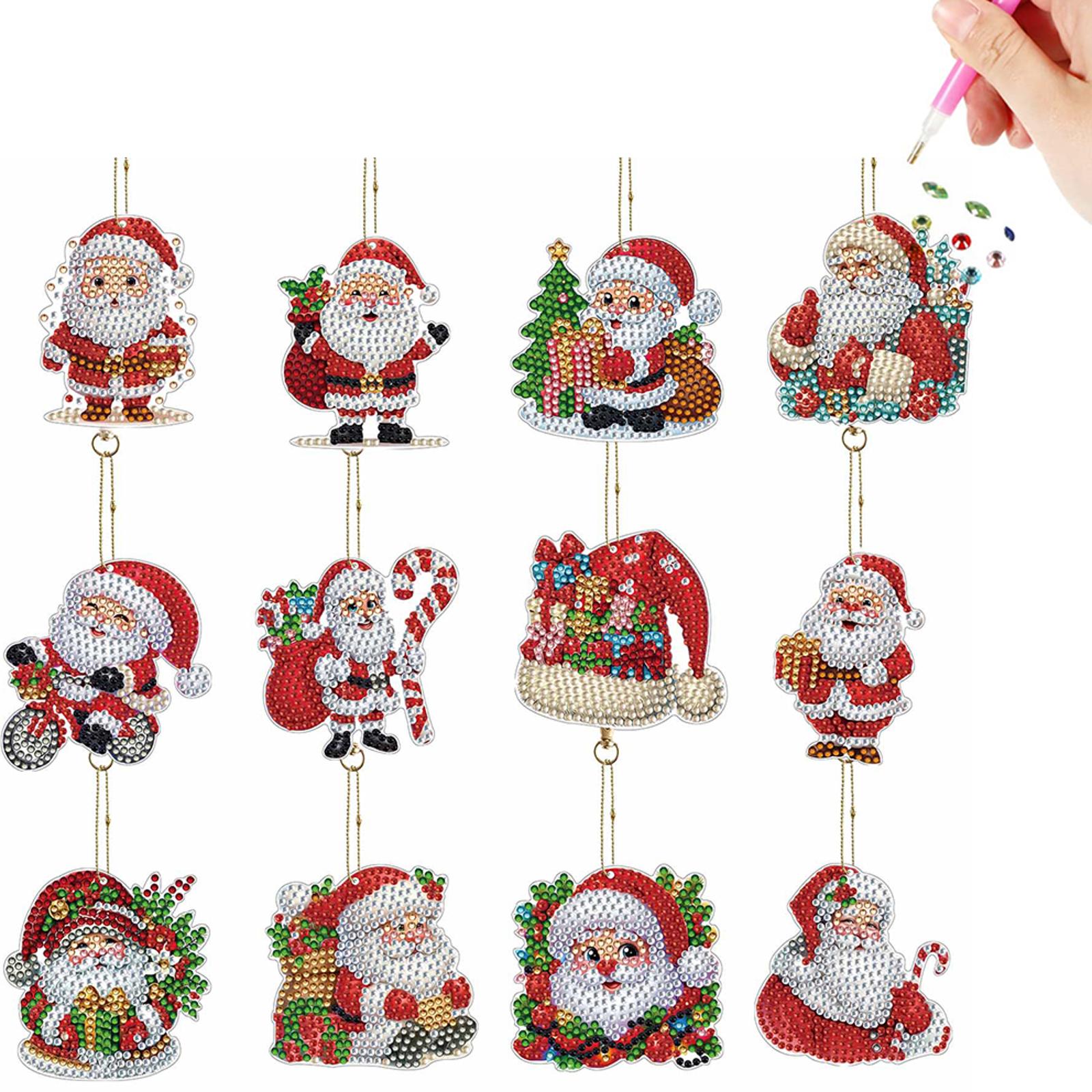 12 шт. Рождественская алмазная живопись Брелок DIY Алмазная живопись Арт Брелок Подвеска для Молнии и Сумок
