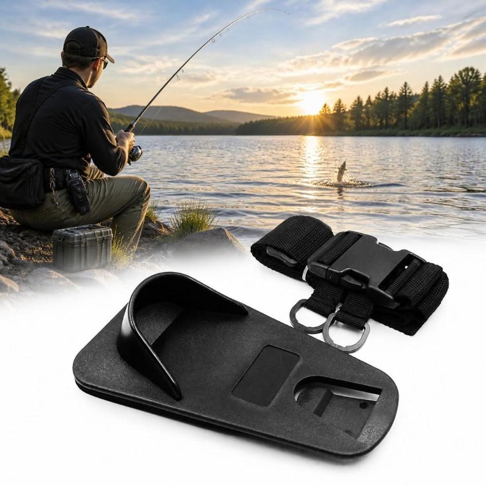 ABS EVA Fishing Rod Support Belt Adjustable Strap Fishing Pole Waist Belt  For Fishing