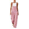 Women Casual Adjustable Strap Loose Fit Wide Leg Cargo Overalls with Multiple Pockets Comfortable Workwear Jumpsuit