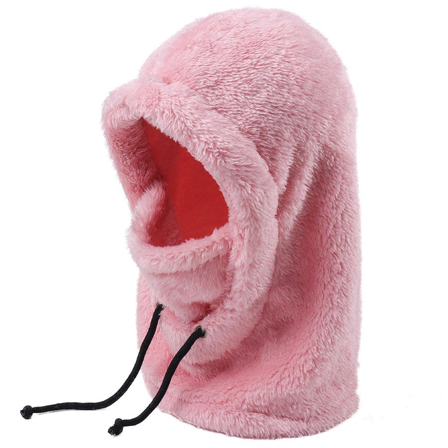 Hot-selling warm one-piece hats men and women autumn and winter plush soft cold-proof scarf integrated cycling pullover hat