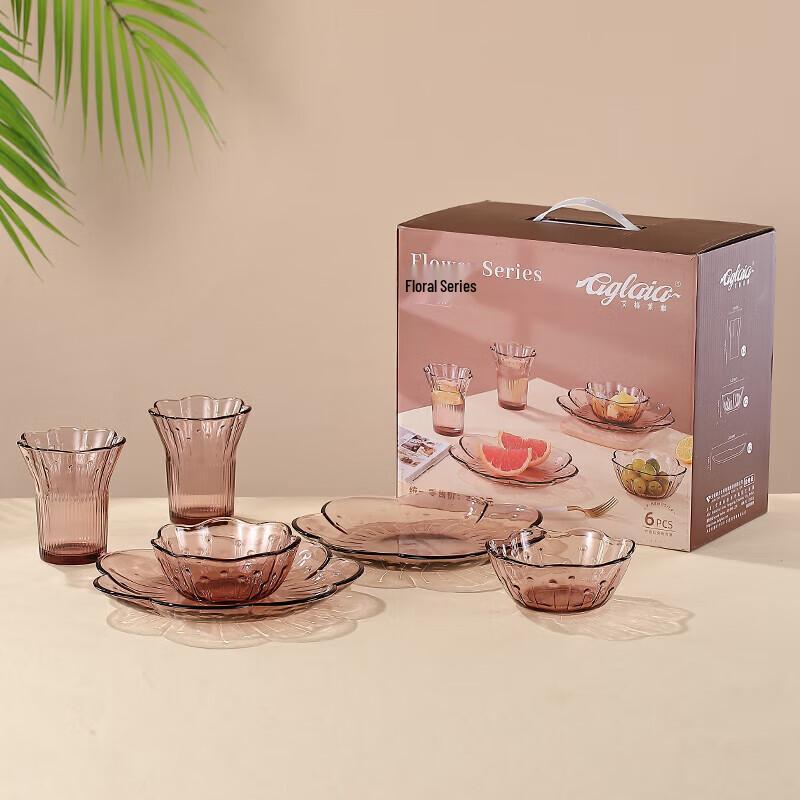 Aigulaiya 6-Piece Glass Tableware Set