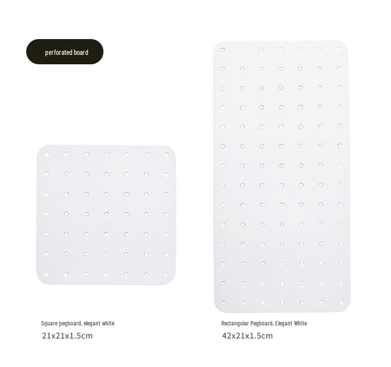 Wall-Mounted No-Drill Pegboard Storage Shelf for Kitchen and Dorm Room