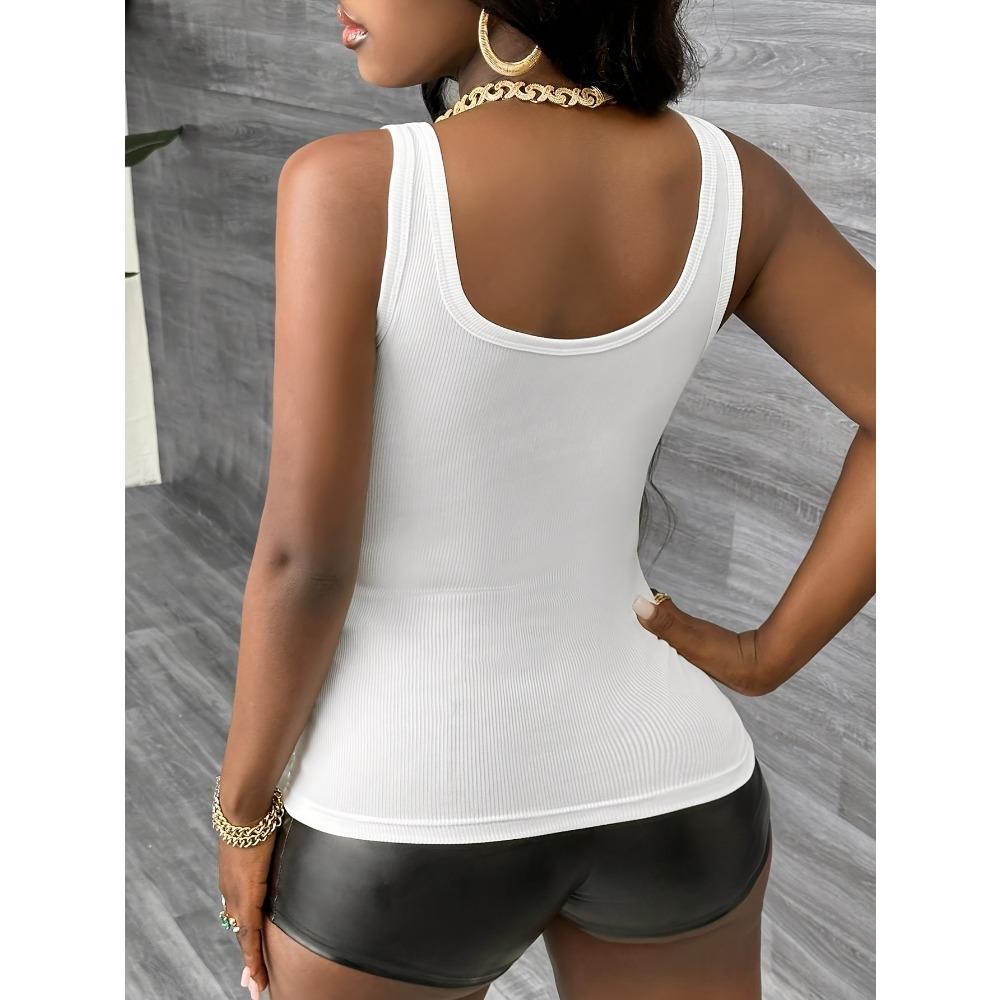 3-Pack Women'S Casual V-Neck Tank Tops, Solid Color Polyester Sleeveless Knit Vests for Spring/Summer/Autumn
