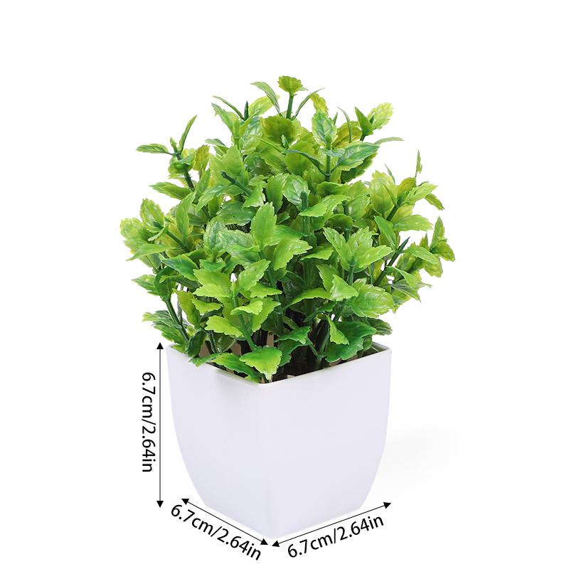 1Set Artificial Green Bonsai Eucalyptus Flower Potted Plant for Home Garden Table Decoration Indoor Bedroom Office Fake Plant