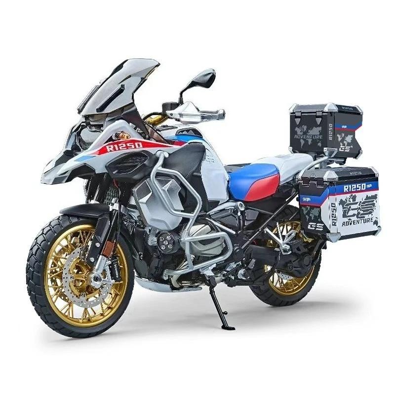 

1:7 For BMW R1250 GS ADV Alloy Metal Diecast Motorcycle Model Sound And Light Dynamic ornaments Collectibles Hobby Birthday Gift белый