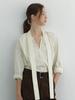Geunonoi Tie Pintuck Blouse (Cream)