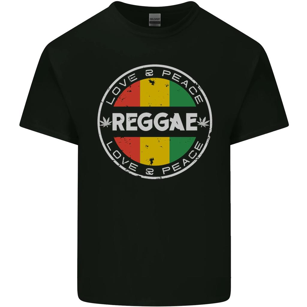 Liebe Frieden Reggae Musik Herren Baumwolle T-Shirt Top