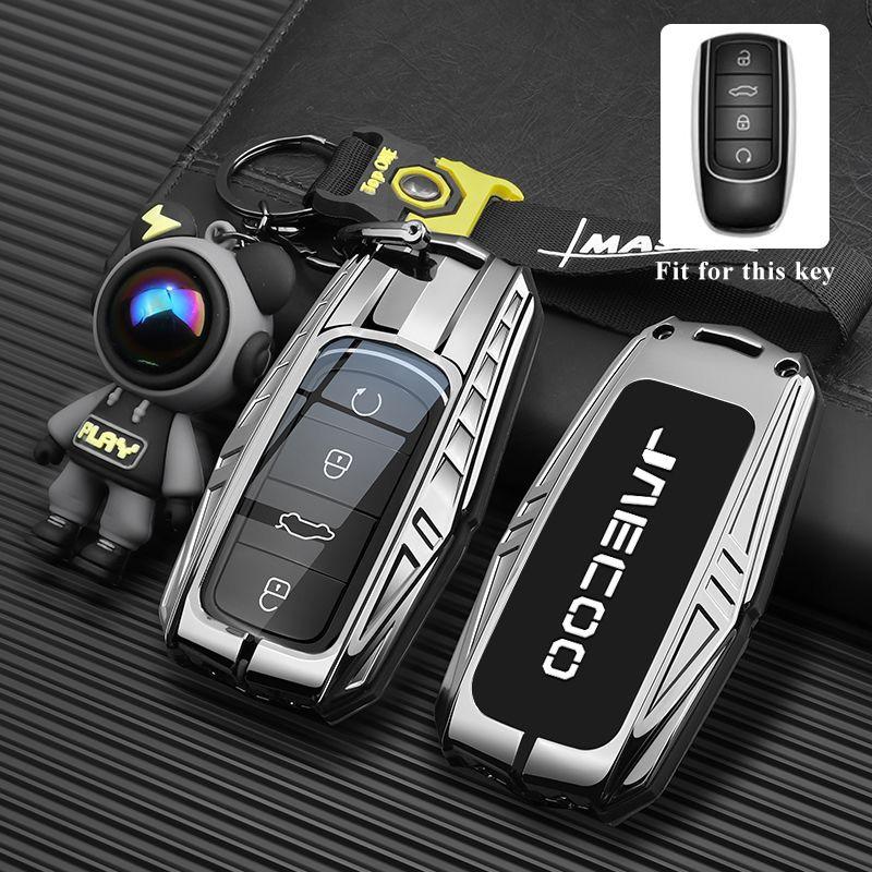 Zinc Alloy Car Key Case for Chery Jaecoo J7 7 PHEV 2025 J8 8 2026 Keychain Remote Cover Shell Housing Holder Fob Accessories
