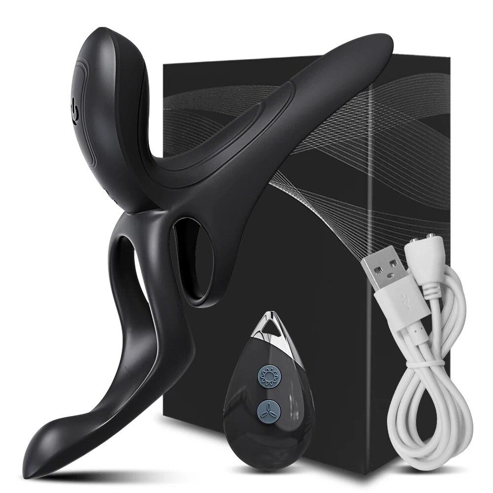 Vibrační kroužek na penis kroužek na penis Vibrátor na oddálení ejakulace Dálkové ovládání Sexuální hračky pro muže Pár Penisring kroužek na penis Dick Sleeve