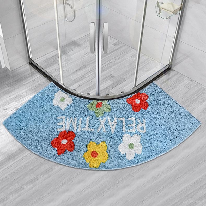 Covor de Baie Semirotund Antiderapant pentru Duș la Domiciliu, Culoare Solidă, Covor de Zonă pentru Baie, Covoraș de Baie pentru Cabină de Duș, Covoraș Decorativ