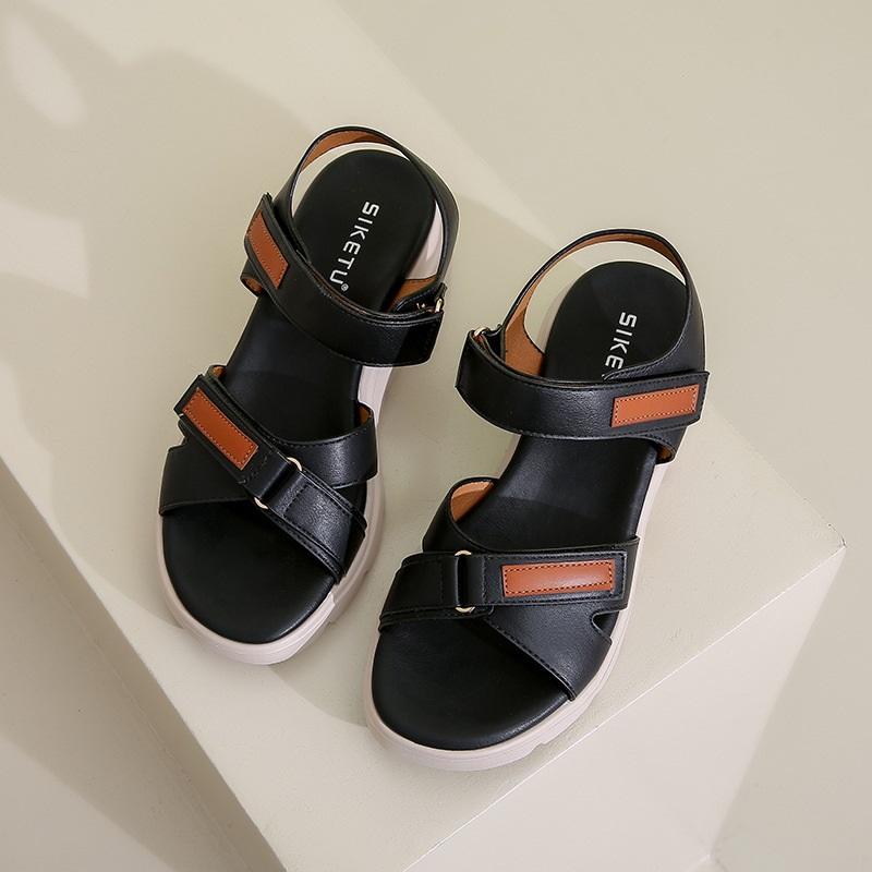 Women's Platform Sandals SIKETU Summer Velcro Thick Sole Casual Beach Shoes Lightweight Non-Slip