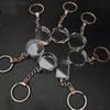 5PCS Crystal Keyring Pendant With LED Light Personalized Glass Commemorative Pendant Souvenir for Luminous Interior Accessories