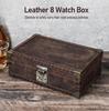 Vintage Crazy Horse Leather 8-Slot Watch Storage Box