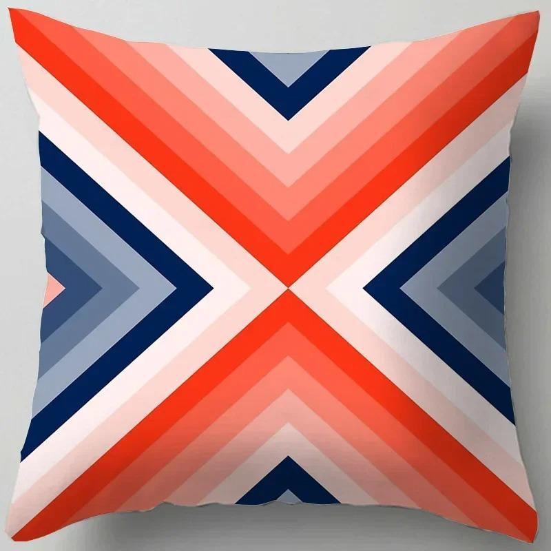 Housse De Coussin Pour Canapé, Décoration Moderne Pour La Maison, Salon, Bureau, Taie D'oreiller Géométrique Orange