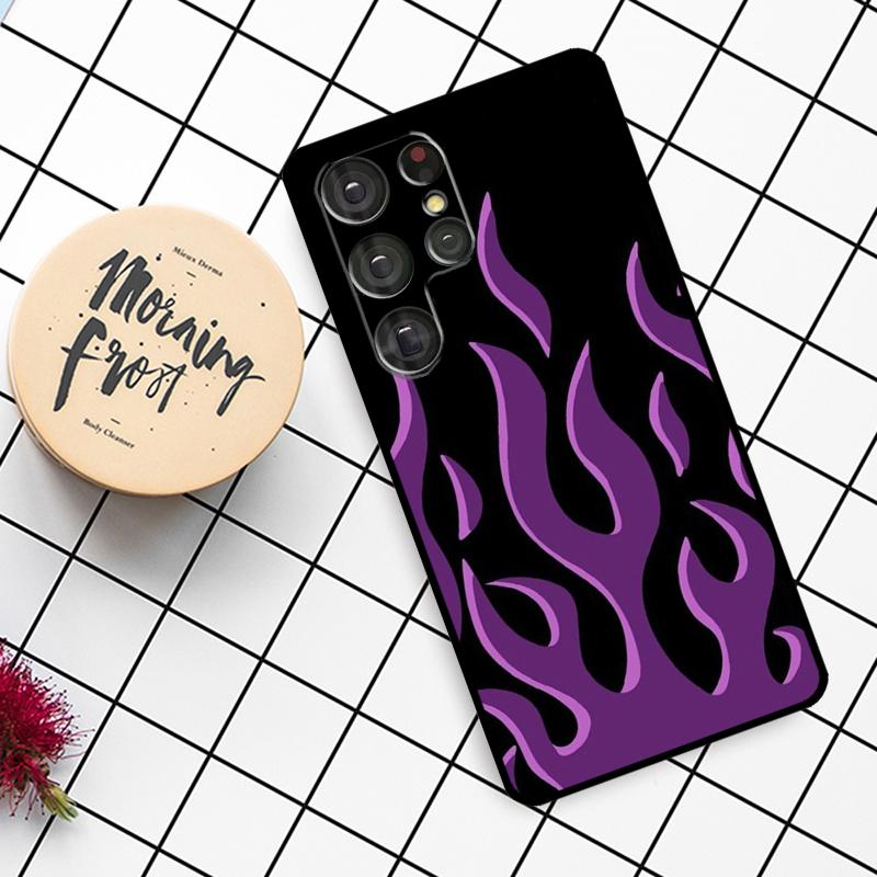 Flame Painted Fire Pattern Case For Samsung Galaxy S21 S22 S23 S24 S25 Ultra S9 S10 S25 Plus S24 FE S20 FE Phone Cover