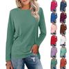 Casual Fashion Blouse Long Sleeve Round Neck Pullover Top Women