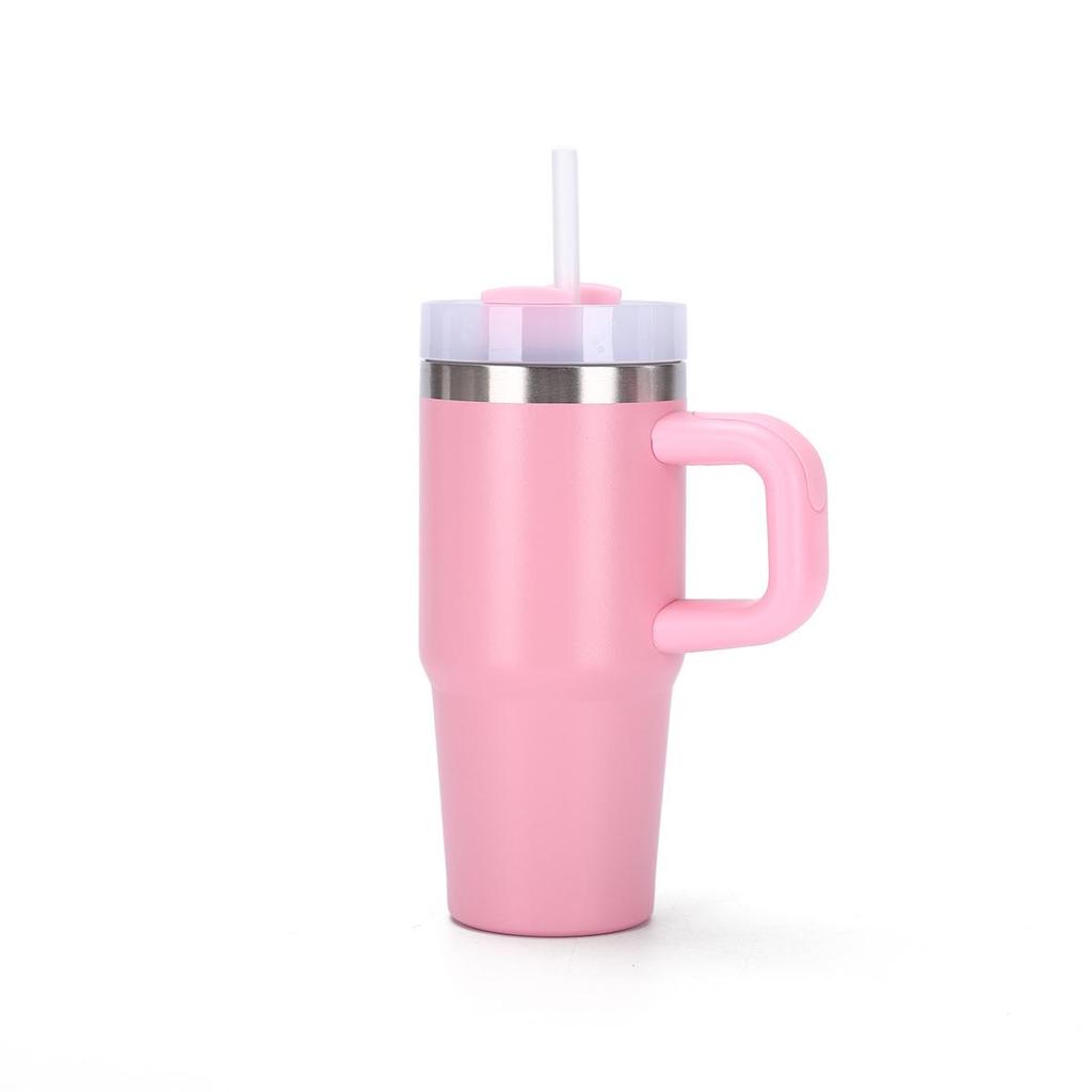 14oz Insulated Stainless Steel Tumbler with Handle for Outdoor Sports and Vehicles