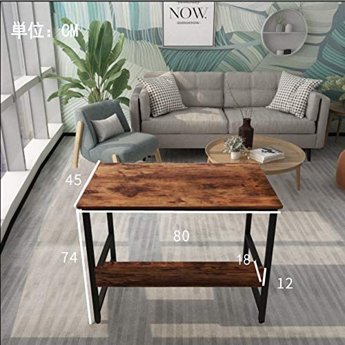Embrace Life Simple Work Flat PC Study Space Storage Desk with Lower Computer Office Width 80cm X Depth 45cm X Easy To Single Study Retro Color Desk,