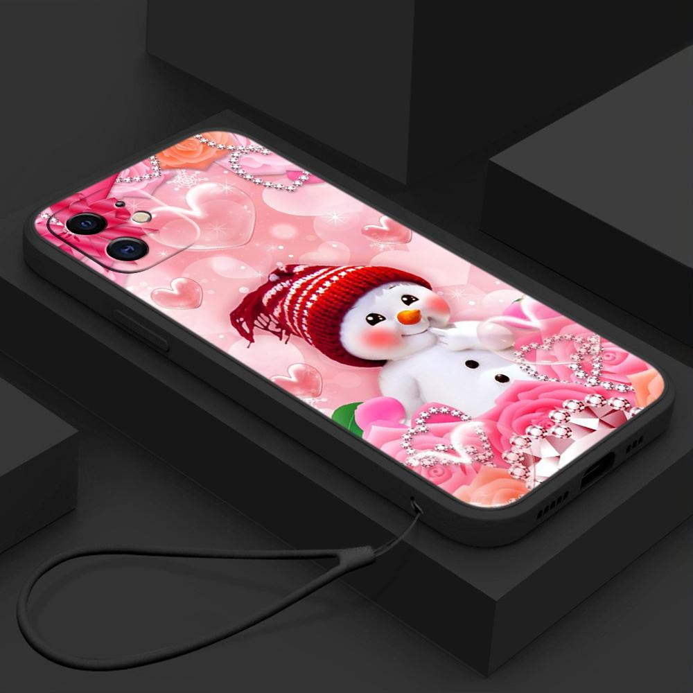 Samsung Galaxy A24 A54 A23 for iPhone 11 12 13 14 15 Pro Max Xiaomi Redmi 13C Huawei Straight Edge Soft Phone Case A3 Merry Christmas Bear Deer Art