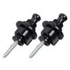 2Set Guitar Strap Locks with Black Washers, Black Bass Security Straplocks Buttons Strap Retainer System Guitar Accessories