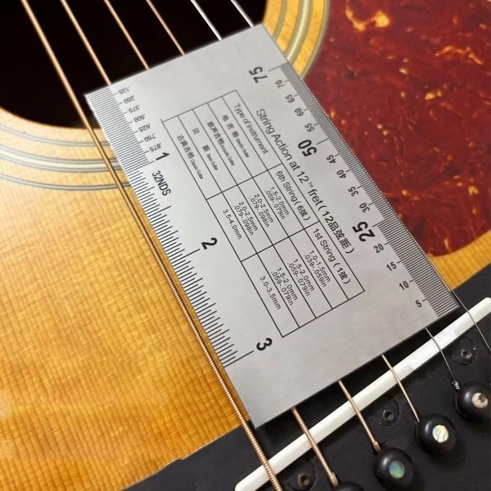 1PC String Action Gauge Stainless Steel Guitar Repair Tool Durable String Ruler For Luthiers
